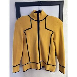 Vintage Carlisle blazer like Yellow & Black Cropped, Silk/Cashmere Blend Size S